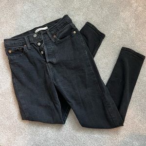 Levi Wedgie Skinny Black Jeans
